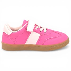 Pantofi sport copii Club pink-adidasi copii cu deschidere larga si scai
